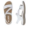 Rieker Twin Velcro Cross Strap Sandal - White